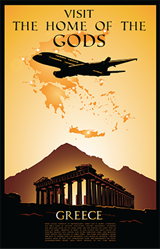 greek travel poster